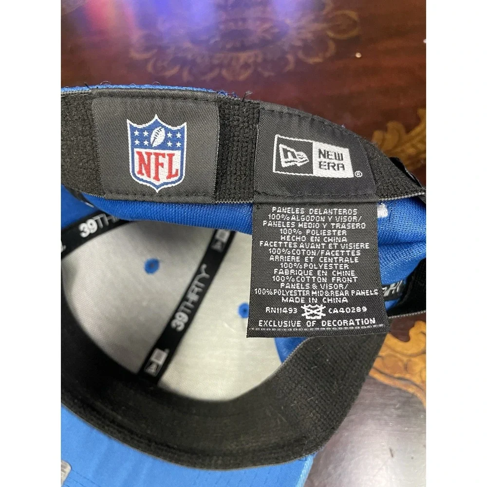 Detroit‎ Lions New Era Blue Embroidered Logo NFL x Fitted 39 Thirty Flex Hat M/L